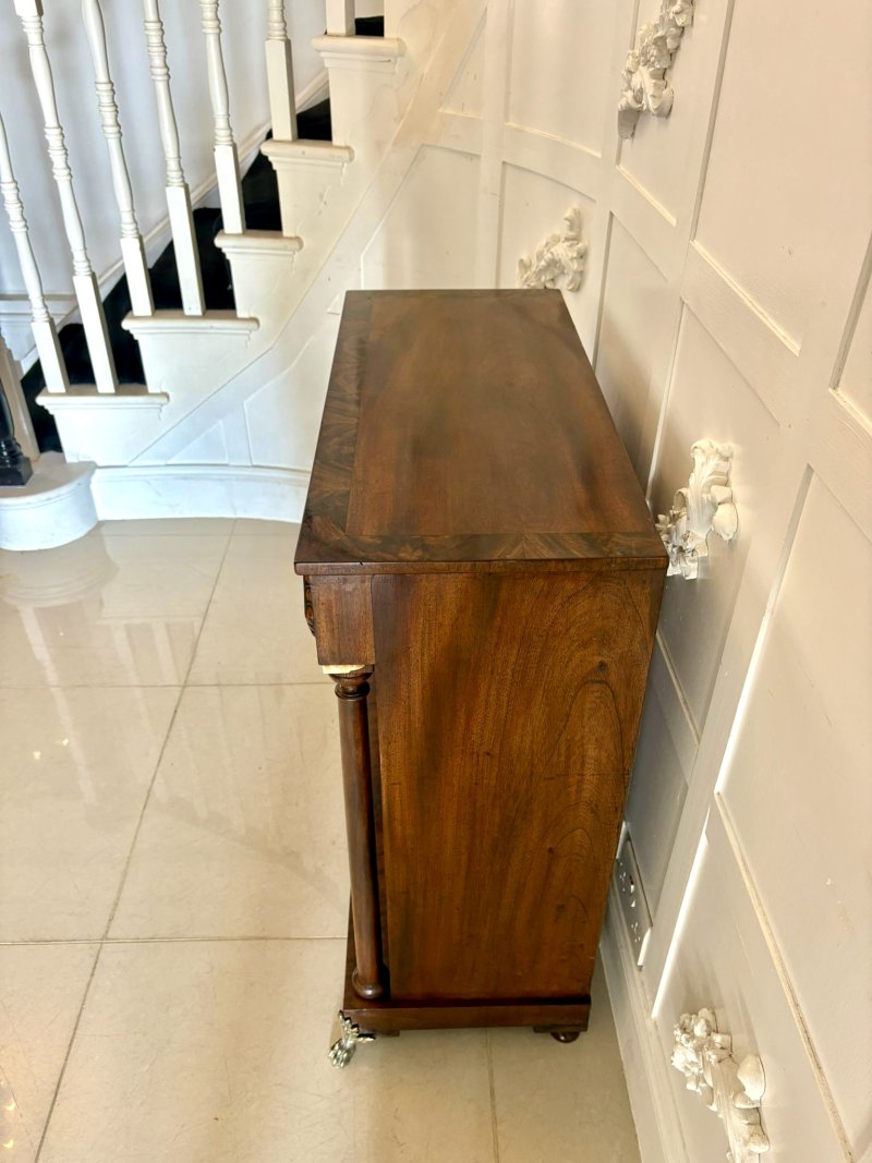 Fine Antique Regency Figured Mahogany Chiffonier Cabinet